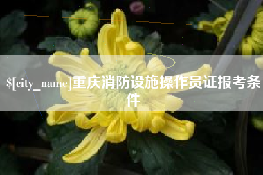 长春重庆消防设施操作员证报考条件