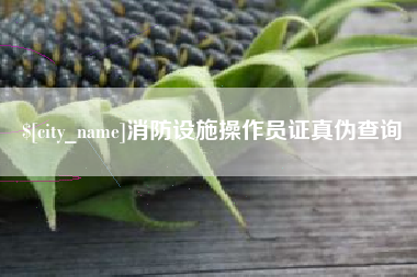 长春消防设施操作员证真伪查询