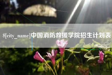 长春中国消防救援学院招生计划表